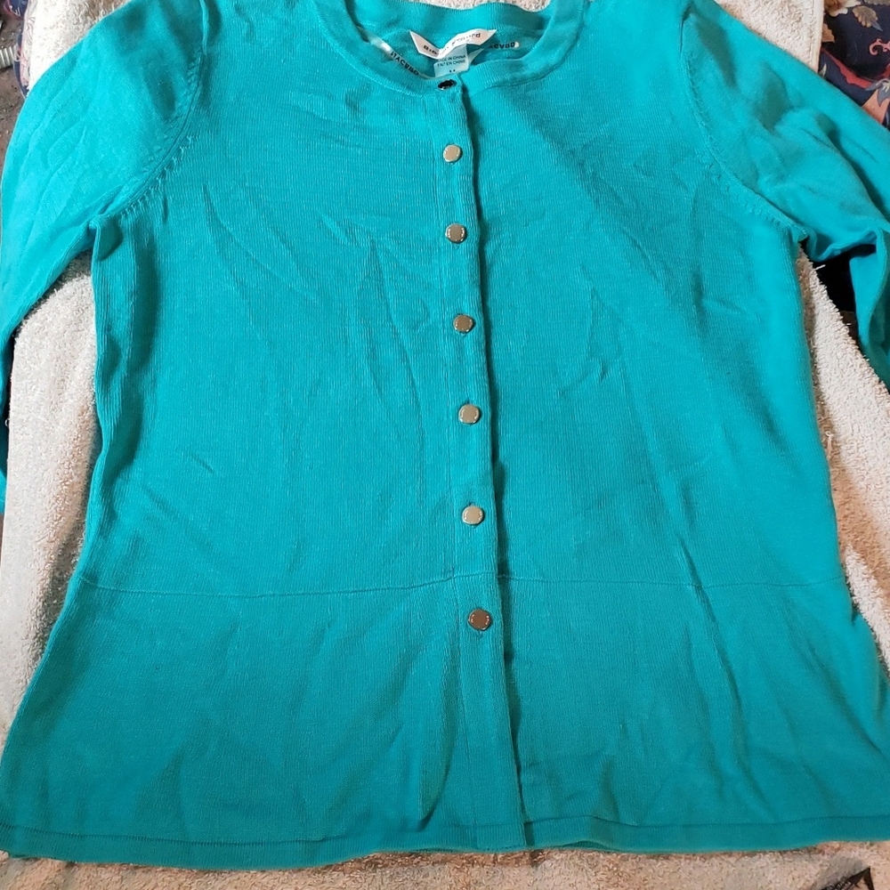 Bianca Nygard Turquoise Women's Cardigan Sweater - Picture 3 of 9